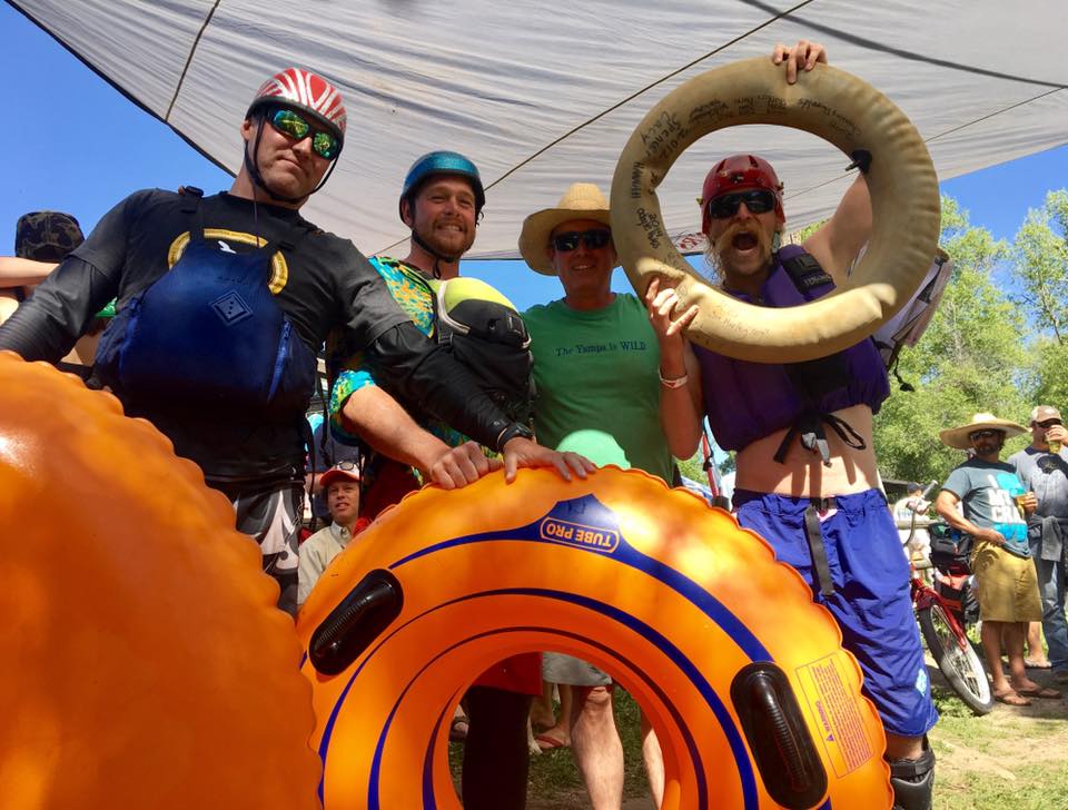 Tubing competitors at Yampa River Festival