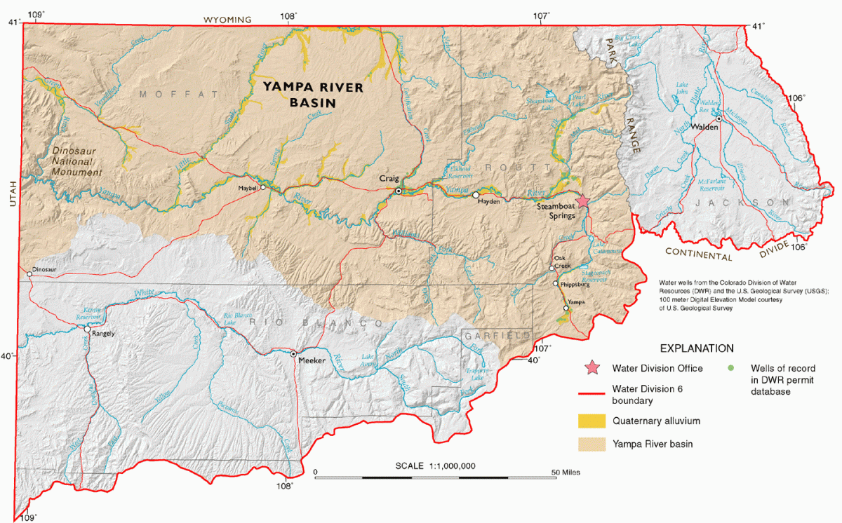 yampa river watershed map